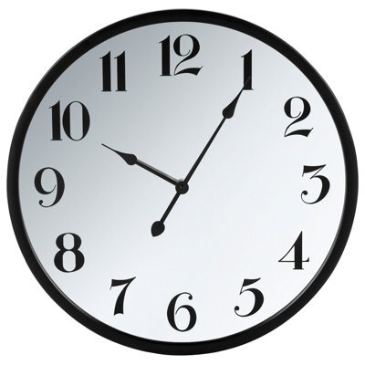 Beliani Wall Clock Rugles 56 Cm Black - image 1