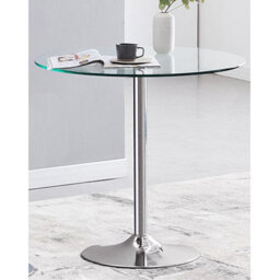 Furniture in Fashion Dante Round Clear Glass Dining Table With Chrome Base - thumbnail 1