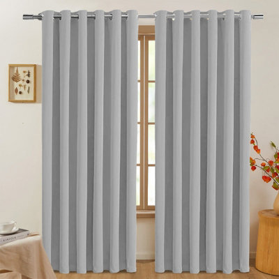 Imperial Rooms Blackout Curtain-Thermal Ready Made Eyelet Curtain (2 Panel) For Living Room Curtain Light Grey, (W)2.28Mx(L)1.83M - image 1