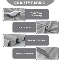 Imperial Rooms Blackout Curtain-Thermal Ready Made Eyelet Curtain (2 Panel) For Living Room Curtain Light Grey, (W)2.28Mx(L)1.83M - thumbnail 3