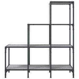Berkfield Durable Bookcase Grey Sonoma 92X30X102 Cm Engineered Wood And Metal - thumbnail 5