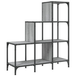 Berkfield Durable Bookcase Grey Sonoma 92X30X102 Cm Engineered Wood And Metal