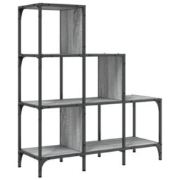 Berkfield Durable Bookcase Grey Sonoma 92X30X102 Cm Engineered Wood And Metal - thumbnail 7
