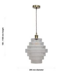 First Choice Lighting Benson - 7 Tier Large Clear Glass Antique Brass Ceiling Pendant Light - thumbnail 5
