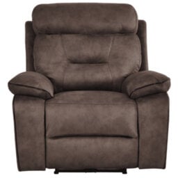 Furniture Instore Foster Brown Fabric Electric Recliner Armchair