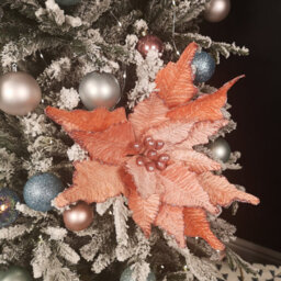 Samuel Alexander 68Cm Frosted Light Coral Pink Poinsettia Stem Christmas Decoration - thumbnail 1