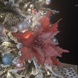 Samuel Alexander 68Cm Frosted Light Coral Pink Poinsettia Stem Christmas Decoration - thumbnail 9