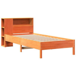 Berkfield Bookcase Bed Without Mattress Wax Brown 100X200Cm Solid Wood Pine - thumbnail 3