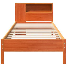Berkfield Bookcase Bed Without Mattress Wax Brown 100X200Cm Solid Wood Pine - thumbnail 4