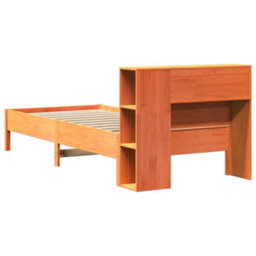 Berkfield Bookcase Bed Without Mattress Wax Brown 100X200Cm Solid Wood Pine - thumbnail 6
