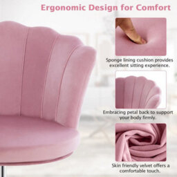 Upholstered Velvet Arm Chair With Universal Wheels Pink - thumbnail 4