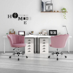 Upholstered Velvet Arm Chair With Universal Wheels Pink - thumbnail 3