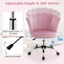 Upholstered Velvet Arm Chair With Universal Wheels Pink - thumbnail 5
