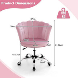 Upholstered Velvet Arm Chair With Universal Wheels Pink - thumbnail 2