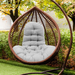 Living And Home Light Grey Seat Pad Cushion For Garden Egg Swing Chair,hanging Basket Chair And Hammock W 95 Cm X H 75 Cm - thumbnail 3