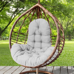 Living And Home Light Grey Seat Pad Cushion For Garden Egg Swing Chair,hanging Basket Chair And Hammock W 95 Cm X H 75 Cm - thumbnail 1