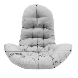 Living And Home Light Grey Seat Pad Cushion For Garden Egg Swing Chair,hanging Basket Chair And Hammock W 95 Cm X H 75 Cm - thumbnail 9