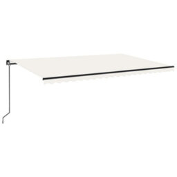 Berkfield Manual Retractable Awning With Led 500X300 Cm Cream - thumbnail 2
