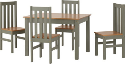 Seconique Ludlow Dining Set With 4 Green Chairs Oak Effect Table - image 1
