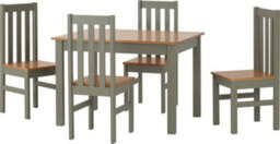 Seconique Ludlow Dining Set With 4 Green Chairs Oak Effect Table - thumbnail 1