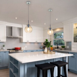 Long Life Lamps Company Modern Clear Glass Globe Ceiling Pendant Light Ball Lamp Shade H3132 - thumbnail 7
