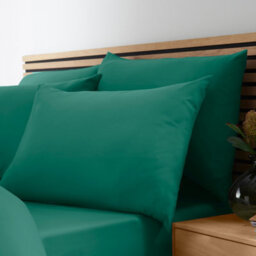 Catherine Lansfield So Soft Non-Iron Double Duvet Cover Set With Pillowcases Teal Green - thumbnail 2