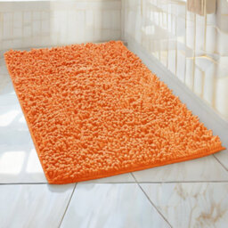 Extra Large Chenille Bath Mat Soft Bathroom Rugs Water Absorbent Pedestal Mats Orange 40 X 120 Cm - thumbnail 1
