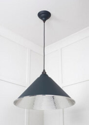 From the Anvil Hammered Nickel Hockley Pendant In Soot - thumbnail 4