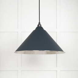 From the Anvil Hammered Nickel Hockley Pendant In Soot - thumbnail 3
