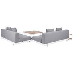 Beliani Garden Corner Sofa With Table 5 Seater Missanello Grey - thumbnail 6