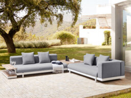 Beliani Garden Corner Sofa With Table 5 Seater Missanello Grey - thumbnail 2