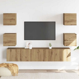 Berkfield Wall Mounted Tv Cabinets 6 Pcs Artisan Oak Engineered Wood - thumbnail 3