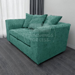 Furnishings For Less UK Monaco Chenille Fabric 2 Seater Sofa Teal Scatter Back - thumbnail 4