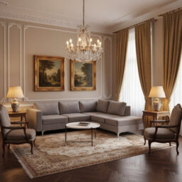 Orlando Velvet Upholstered Corner Sofa With Metal Legs Decorative Cushions Included 2355X212X85Cm Light Grey Right - thumbnail 2