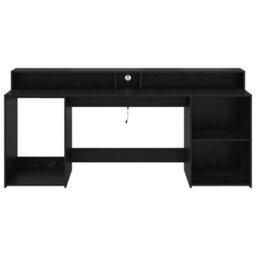 Berkfield Desk Black Oak 200X55X91 Cm Engineered Wood - thumbnail 5