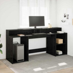 Berkfield Desk Black Oak 200X55X91 Cm Engineered Wood - thumbnail 1