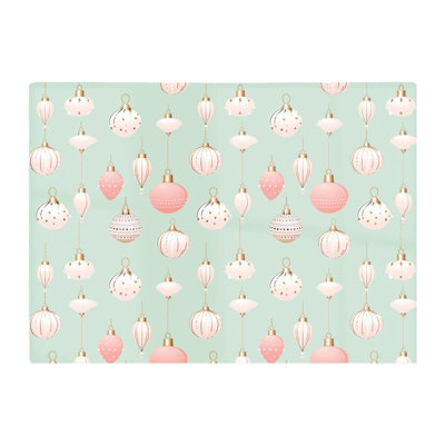Warren Reed Designer Christmas Decorations Pink And Green Glass Chopping Board - image 1