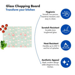 Warren Reed Designer Christmas Decorations Pink And Green Glass Chopping Board - thumbnail 2