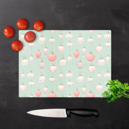 Warren Reed Designer Christmas Decorations Pink And Green Glass Chopping Board - thumbnail 3