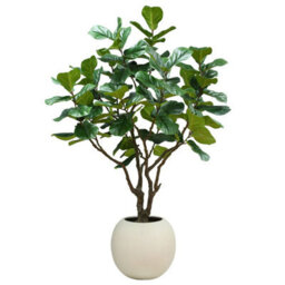 Xample Artificial 8Ft Fig Tree With Lifelike Leaves & Hand-Painted Trunk In Artisan Planter Large Indoor Faux Potted Plant Décor - thumbnail 4