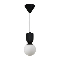 Nordlux Sadie Ceramic Pendant Light Ribbed Black,mains - thumbnail 3