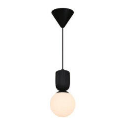 Nordlux Sadie Ceramic Pendant Light Ribbed Black,mains - thumbnail 2