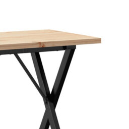 Berkfield Dining Table X-Frame 80X50X75.5 Cm Solid Wood Pine And Steel - thumbnail 7