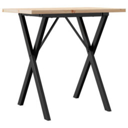 Berkfield Dining Table X-Frame 80X50X75.5 Cm Solid Wood Pine And Steel - thumbnail 6