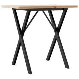 Berkfield Dining Table X-Frame 80X50X75.5 Cm Solid Wood Pine And Steel - thumbnail 2