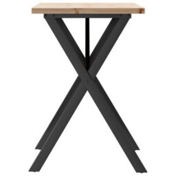 Berkfield Dining Table X-Frame 80X50X75.5 Cm Solid Wood Pine And Steel - thumbnail 5