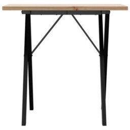 Berkfield Dining Table X-Frame 80X50X75.5 Cm Solid Wood Pine And Steel - thumbnail 4