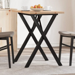 Berkfield Dining Table X-Frame 80X50X75.5 Cm Solid Wood Pine And Steel