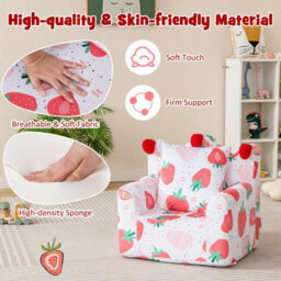 Costway Kids Sofa Chair Foam Filled Armchair Toddler Upholstered Couch W/ Padded Pillow - thumbnail 4