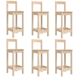 Berkfield 7 Piece Garden Bar Set Solid Wood Pine - thumbnail 6